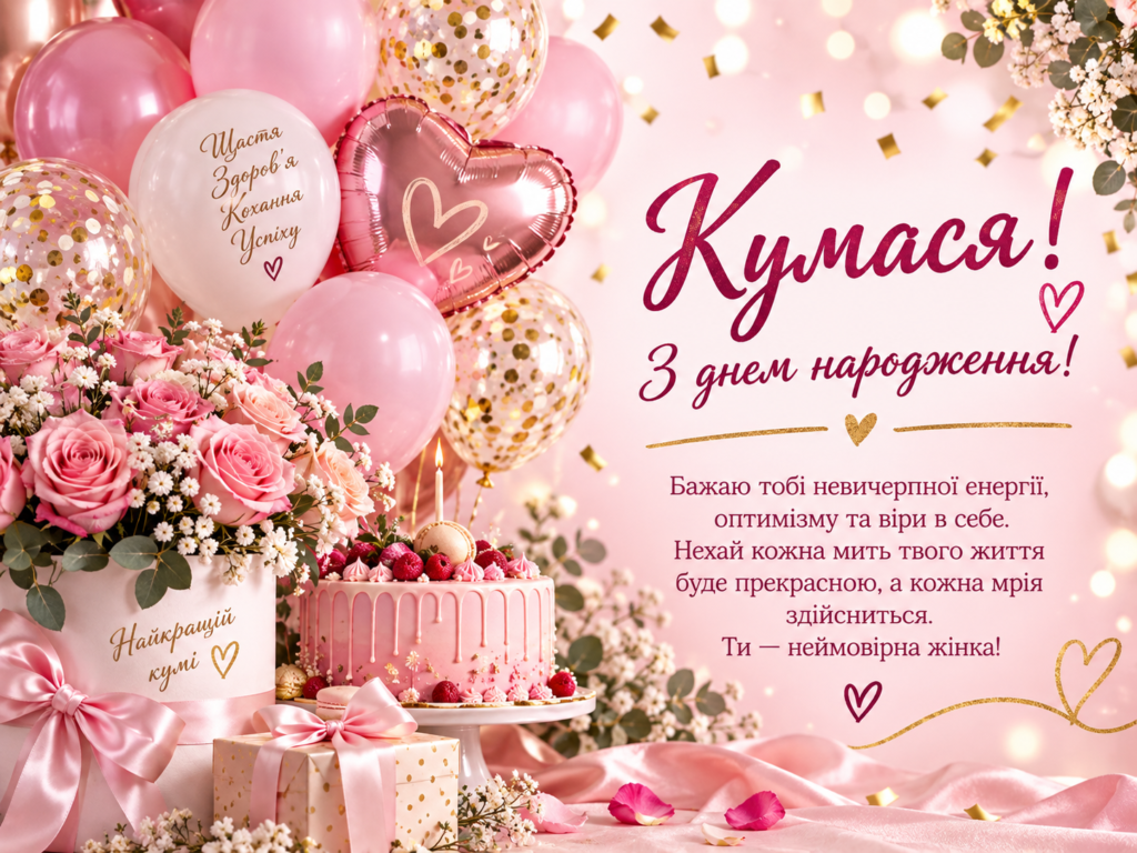 Привітання з днем народження кумі: щирі, красиві, зворушливі та прикольні побажання українською Привітання з днем народження кумі