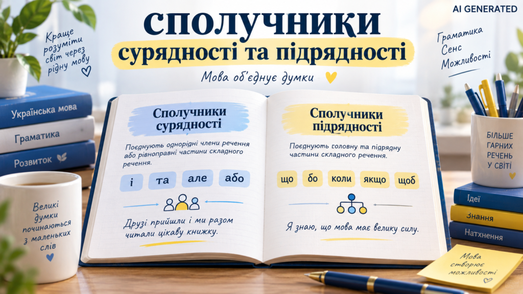 Сполучники сурядності та підрядності
